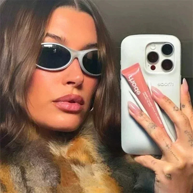 Custodia per telefono in silicone Rhode con scatola per iPhone 16, 15, 14, 13, 12 Pro Max Plus, custodia portatile per lucidalabbra e rossetto.