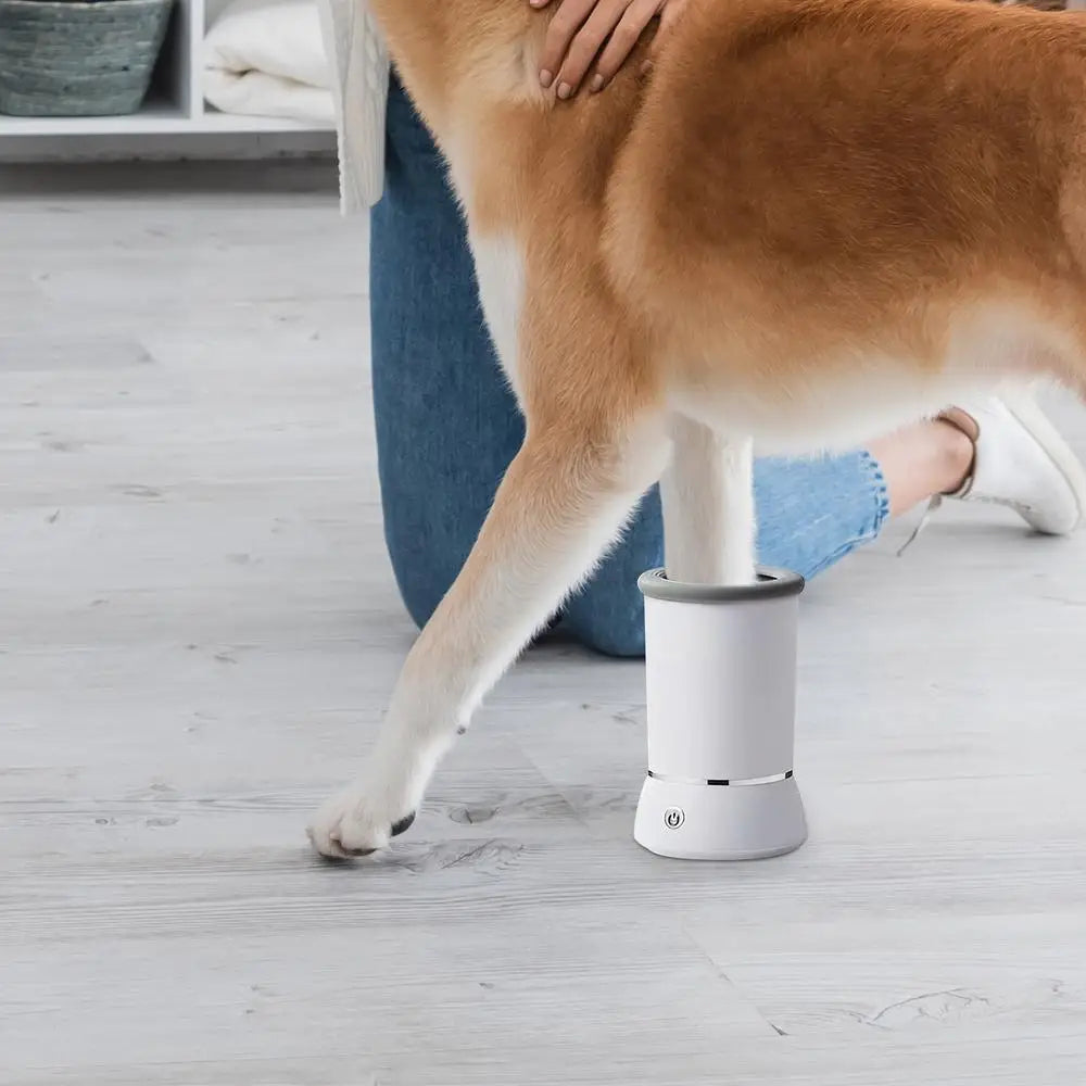 Lavazampe elettrico per animali domestici, automatico, per la pulizia delle zampe di animali domestici, portatile, veloce, silenzioso, per cani e gatti.