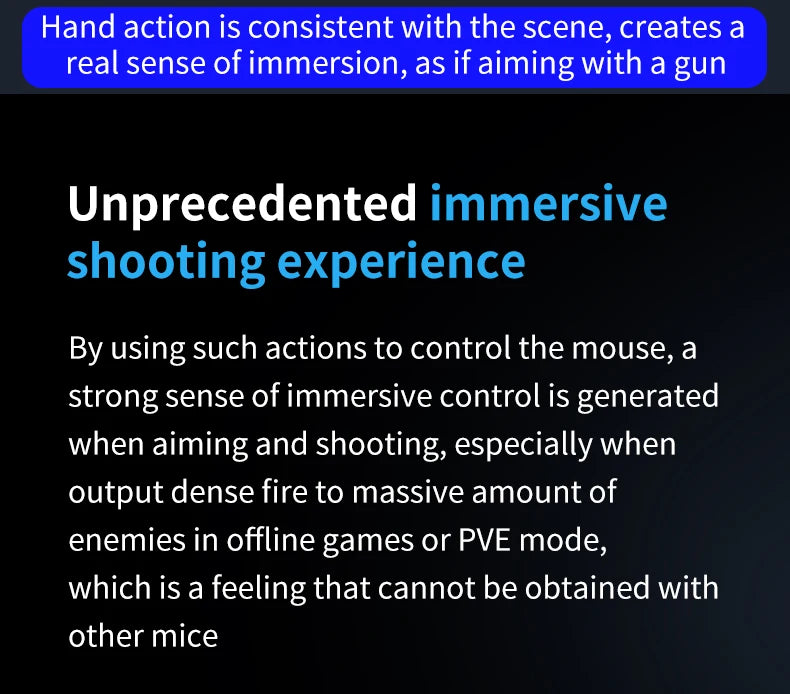 Gun Style Gaming Mouse FPS Game OrionTime L24 Vertical Handle Grip Wired Peripherals Pc Custom Gamer Accessories Shooting Mice